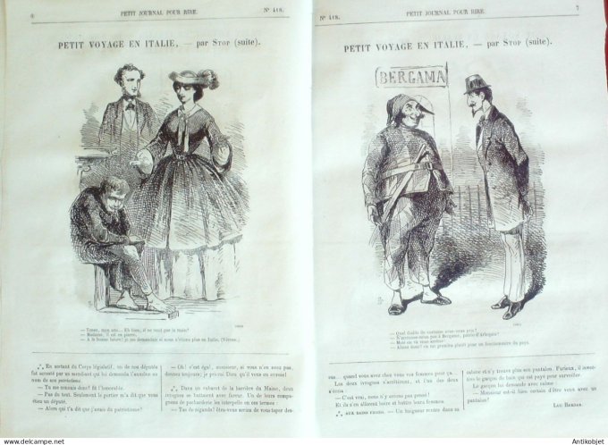 Petit journal pour Rire 1863 # 418 Voyage en Italie Stop