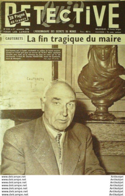 Détective 1956 # 535 Benayes Reims Cauterets Vermenton Garein