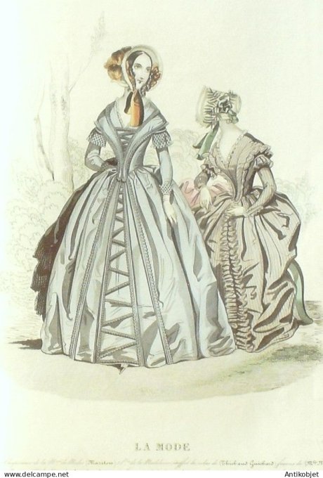 Gravure La mode 1841 # 17 (aquarelle old Fashion plate)