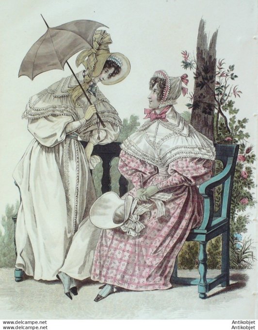 Costume Parisien 1832 # 3003 Redingote de batiste décosse