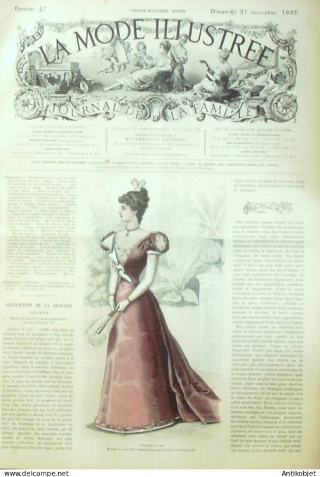 La Mode illustrée journal 1897 n° 47 Toilette de bal