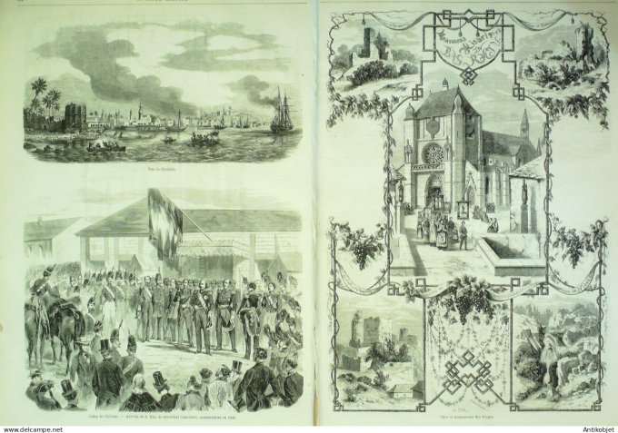Le Monde illustré 1858 n° 67 Arabie Djeddah Candie Chine Shanghaï Turquie Kolontina