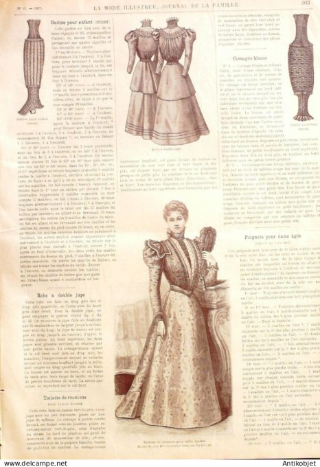 La Mode illustrée journal 1897 n° 47 Toilette de bal