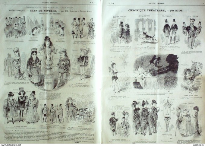 Le Journal Amusant 1880 # 1234 Theatre Jean de Nivelle par Gondinet dessins Stop