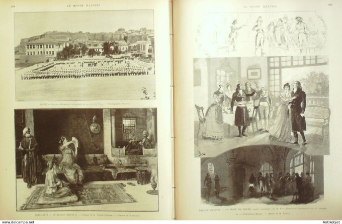 Le Monde illustré 1897 n°2115 Bayonne (64) Grèce Rethymo St-Céré (46) Chine Tonkin Kai-Dai port-Wall