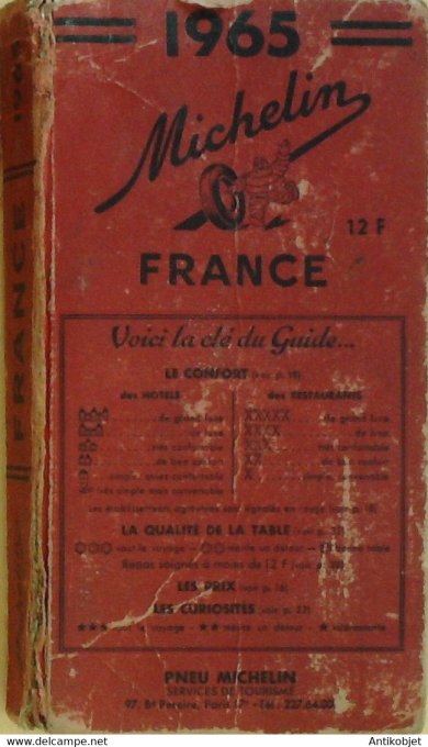 Guide rouge MICHELIN 1965 58ème édition France
