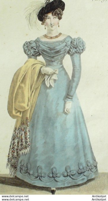 Costume Parisien 1823 # 2139 Robe de bourre de soie