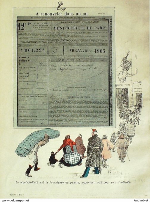 L'Assiette au beurre 1905 n°218 Le mont de piété Florès