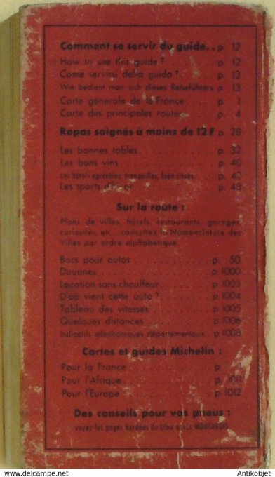 Guide rouge MICHELIN 1965 58ème édition France