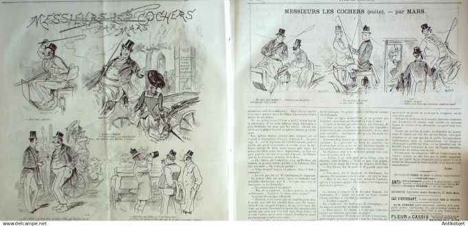Le Journal Amusant 1884 # 1430 Messieurs les cochers par Mars