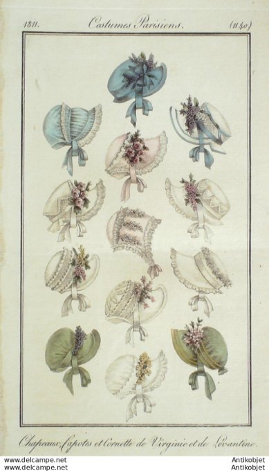 Costume Parisien 1811 # 1140 Capotes cornette de Virginie