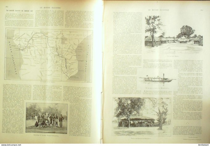 Le Monde illustré 1898 n°2140 Brest (29) Congo Nyassa-Tanganyika Maassi Chikwouva Cuba Chine Kong