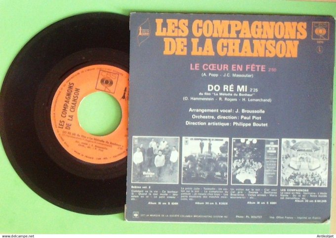 Les Compagnons de la chanson 45T EP Do Re Mi (languette) 1962