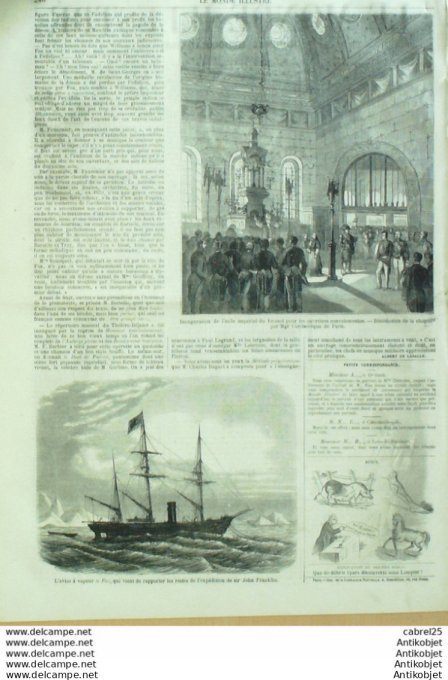 Le Monde illustré 1859 n°130 Belgique Bruxelles Maroc Constantinople Vincennes (94) Vesinet (78)