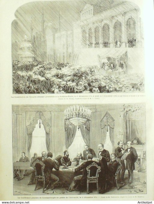 Le Monde illustré 1877 n°1031 Etats-Unis Brooklyn Moulins (06) Turquie Stamboul