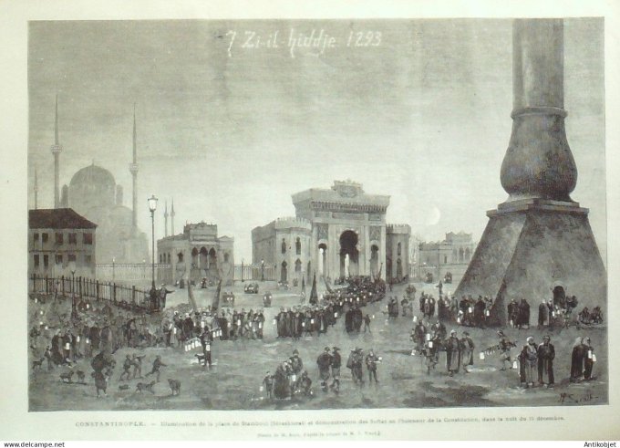 Le Monde illustré 1877 n°1031 Etats-Unis Brooklyn Moulins (06) Turquie Stamboul