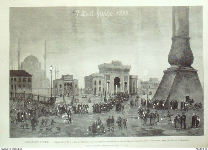 Le Monde illustré 1877 n°1031 Etats-Unis Brooklyn Moulins (06) Turquie Stamboul