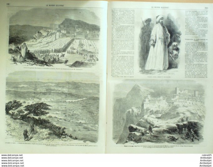 Le Monde illustré 1859 n°130 Belgique Bruxelles Maroc Constantinople Vincennes (94) Vesinet (78)