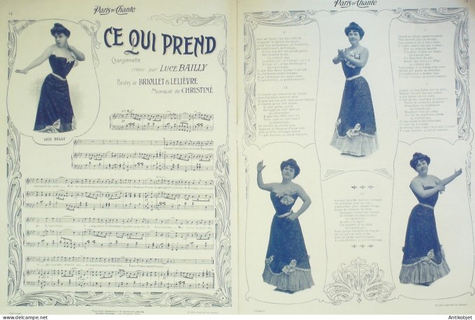 Paris qui chante 1904 n° 65 Drunzer Mayol Guilbert Vilbert Villepré Dufleuve