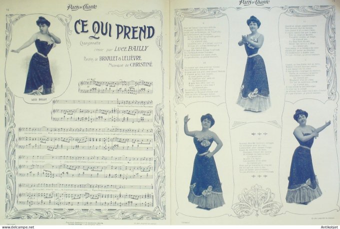 Paris qui chante 1904 #65 Drunzer Mayol Guilbert Vilbert Villepré Dufleuve