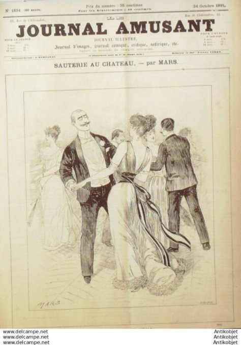 Le Journal Amusant 1891 # 1834 Croquis rustiques par Leonnec Discussion du Budget par Henriot Le pet