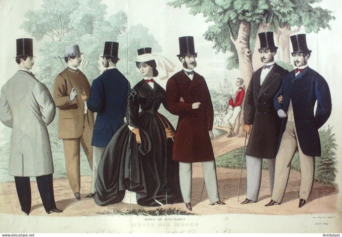 Gravure Mode Musee 1864- 4 (Old Fashion plate) Rare Amazone