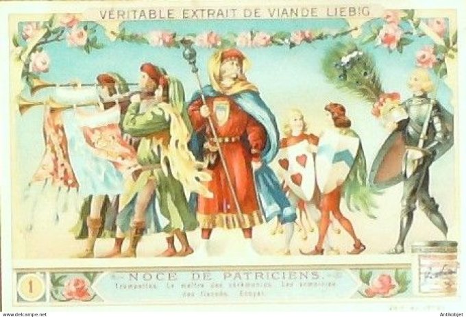 Chromo Liebig Sang  827 Noce medievale II (1905)