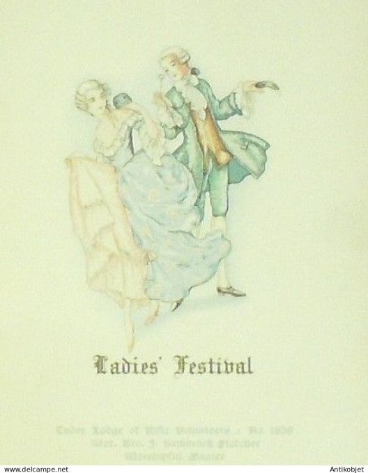 Menu banquet illustre Ladies Festival worlverhampton 1927