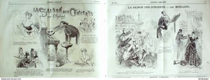 Le Journal Amusant 1885 # 1490 Le Chevalier Jeon livret de Gallet et Blau dessins Stop