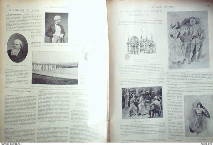 Le Monde illustré 1899 n°2224 Anvers Belgica Afrique-Sud Ladysmith mission Bretonnet Arcachon (33)