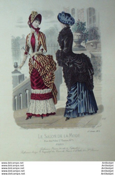 Gravure Mode Salon 1883 #  605 (Old Fashion plate)