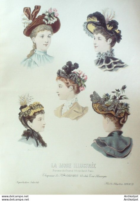 Gravure Mode illustree 1894 # 20 (Old Fashion plate) rare