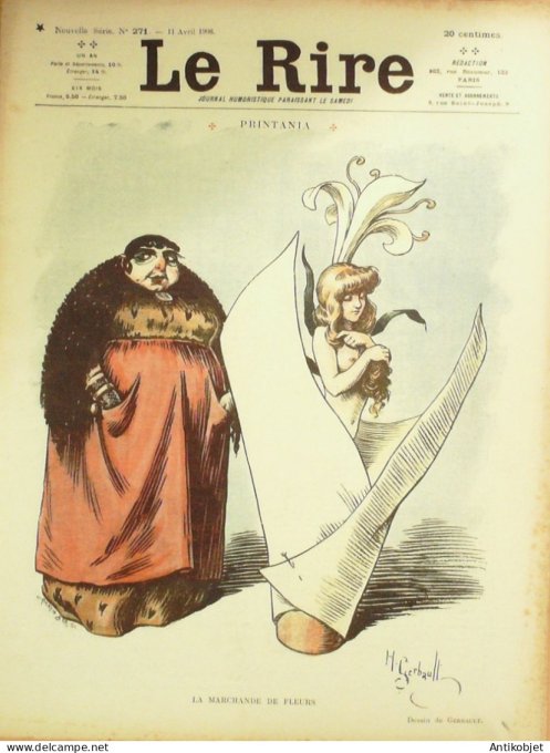 Le Rire 1908-04-11 # 271 Journal humoristique Ed.Originale Marchande de fleurs