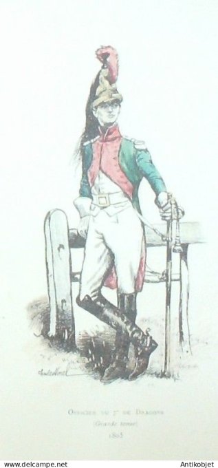 Officier du 7ème de Dragons en 1805 signé Charles Morel