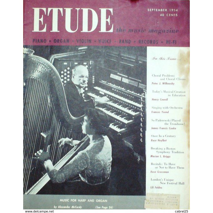ETUDE-HARP/ORGUE-1954