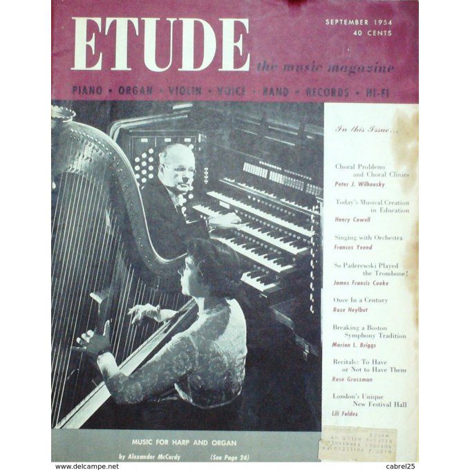 Etude Harp/Orgue 1954