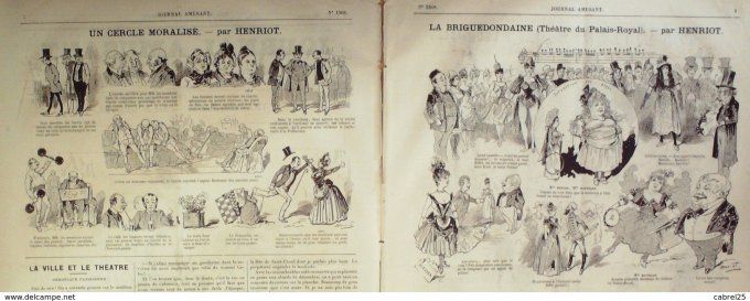 Le Journal amusant 1886 n° 1568 BRIGUEDINDAINE HENRIOT MILITAIRES LEONNEC CERCLE MORALISE HENRIOT