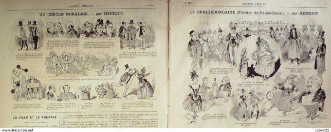 Le Journal amusant 1886 n° 1568 BRIGUEDINDAINE HENRIOT MILITAIRES LEONNEC CERCLE MORALISE HENRIOT