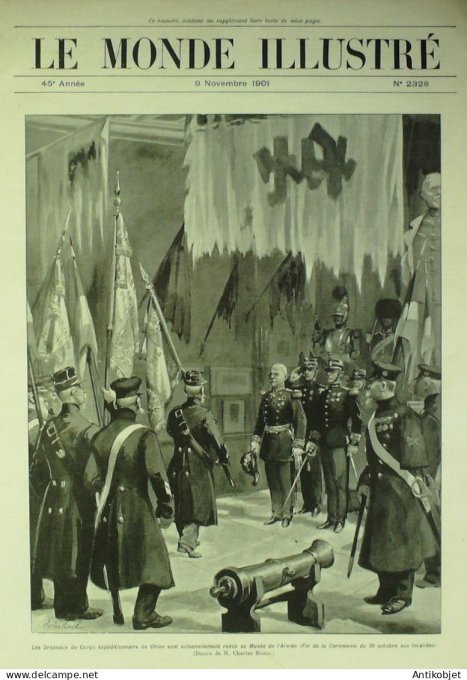 Le Monde illustré 1901 n°2328 Turquie Mahmoudié Smyrne Serbie Belgrade Drapeaux de Chine