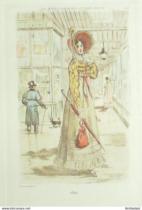 Gravure Mode Boutet (pointe seche aquarellee old Fashion plate) Pl 20-1902