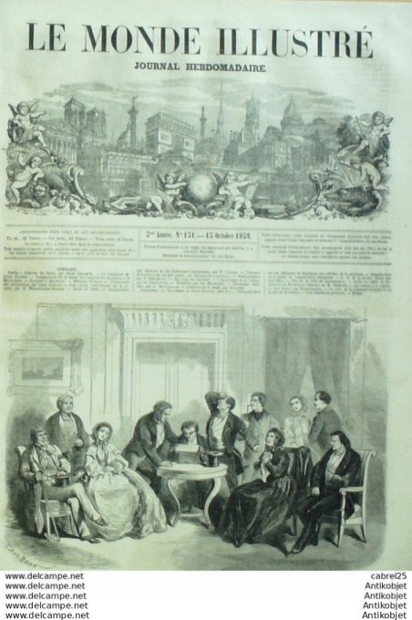 Le Monde illustré 1859 n°131 Martinique Besancon (25) Luxembourg Charrue Labourage à Vapeur