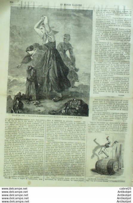 Le Monde illustré 1859 n°131 Martinique Besancon (25) Luxembourg Charrue Labourage à Vapeur