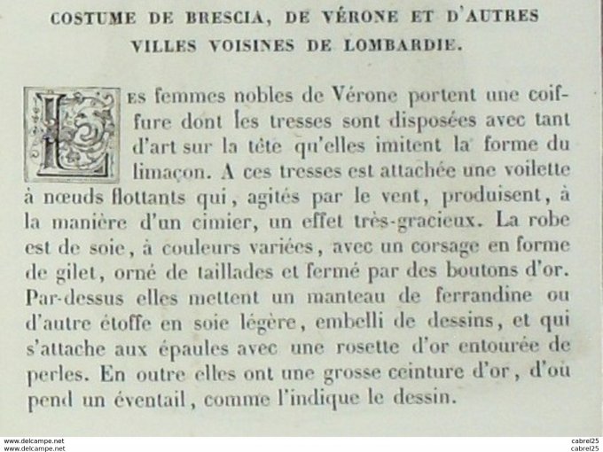 Italie FEMME de BRESCIA VERONE 1859