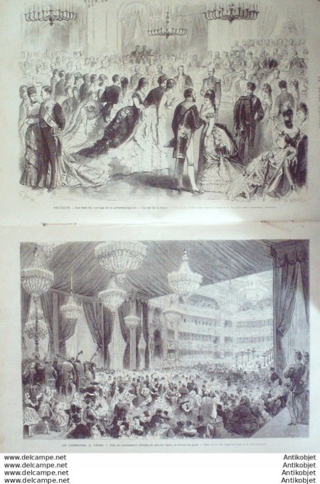 Le Monde illustré 1874 n°931 Belgique Bruxelles Mariage Princier Le Mans (72) Solesme (59) Italie Ro