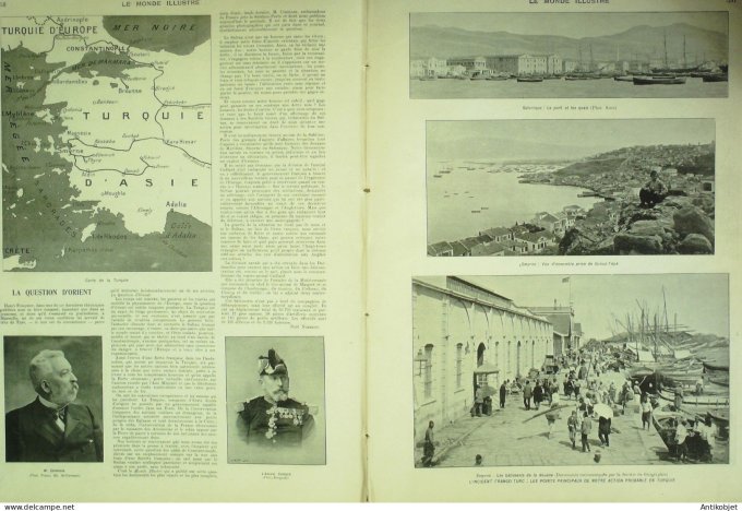 Le Monde illustré 1901 n°2328 Turquie Mahmoudié Smyrne Serbie Belgrade Drapeaux de Chine