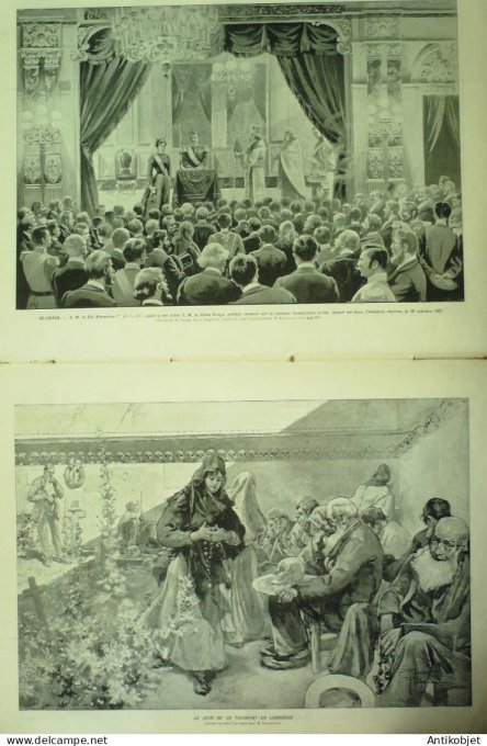 Le Monde illustré 1901 n°2328 Turquie Mahmoudié Smyrne Serbie Belgrade Drapeaux de Chine