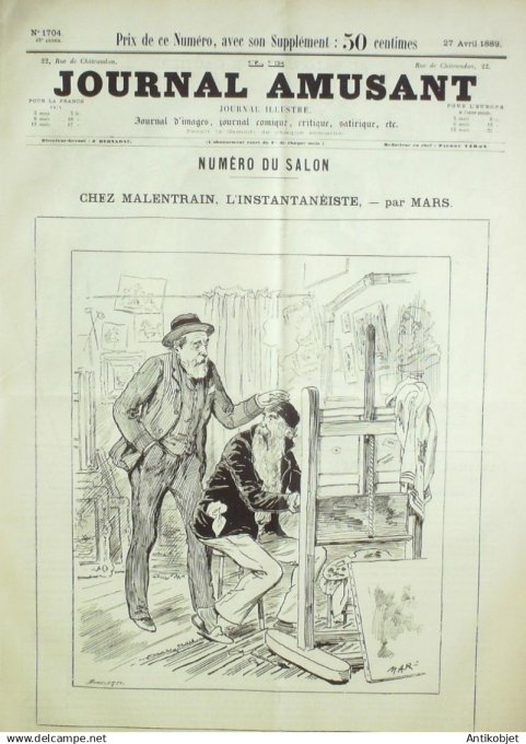 Le Journal Amusant 1889 # 1704 Chez malentrain l'instantaneiste par Mars