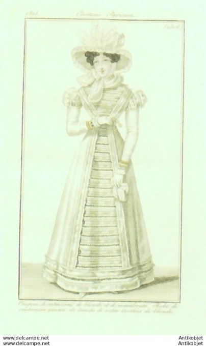 Costume Parisien 1825 # 2306 Robe cachemire & satin