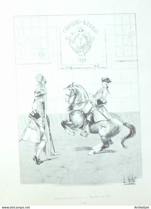 Chevau-Légers de la Garde du roi en 1744 signé Louis Vallet