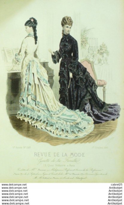 Gravure Mode La Gazette 1876 # 248 (Old Fashion plate)